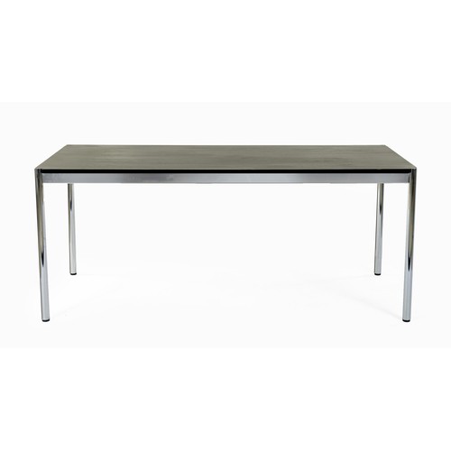 339 - A CHROME AND EBONISED TABLE