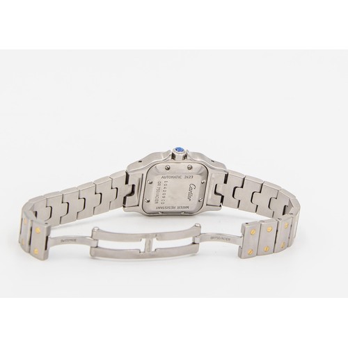 3 - A LADIES CARTIER SANTOS WRISTWATCH