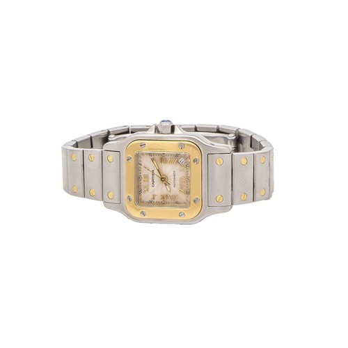 3 - A LADIES CARTIER SANTOS WRISTWATCH