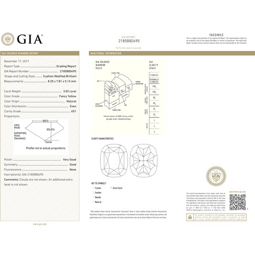 288 - A 3,02 CT YELLOW CERTIFIED GIA DIAMOND