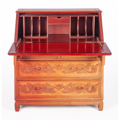 151 - A CHINESE FALL FRONT “DRAGON” DESK, REPUBLIC PERIOD, 1912 – 1949