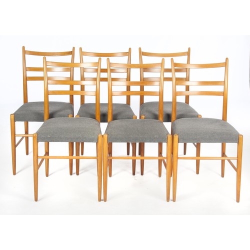 33 - A SET OF SIX BEECH GRACELL DINING CHAIRS, DESIGNED CIRCA 1956 BY YNGVE EKSTROM FOR GEMLA SWEDEN