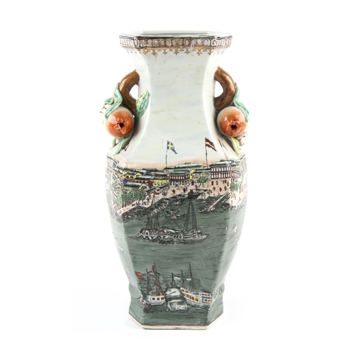 185 - A CHINESE FAMILLE ROSE VASE, PEOPLE'S REPUBLIC OF CHINA, 1949 -