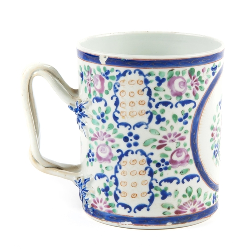 189 - A CHINESE FRENCH MARKET ‘ROSE’ TANKARD, QING DYNASTY, QINALONG, 1736 - 1795