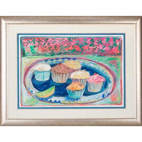 344 - Philippa Graff (South African 1959 - ) CUPCAKES ON A PLATE