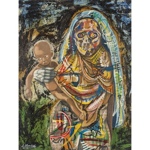 334 - Lambert Moraloki (South African 1972 - ) WORLD'S PIETA, diptych