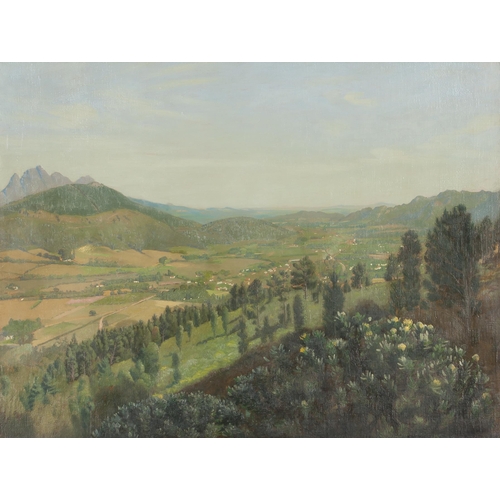 290 - Artist Unkown (*** 20th Century) VIEW OF DISTANT HOUSES IN VALLEY