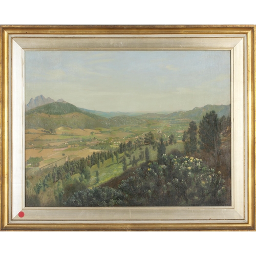 290 - Artist Unkown (*** 20th Century) VIEW OF DISTANT HOUSES IN VALLEY