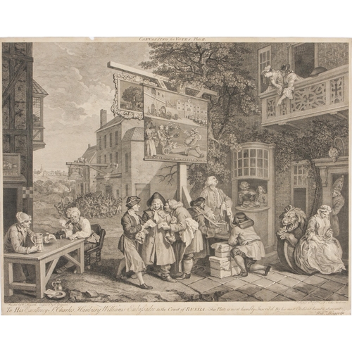 388 - After William Hogarth ELECTION ENTERTAINMENT, THE POLLING, CHAIRING THE MEMEBERS AND CANVASSING FOR ... 