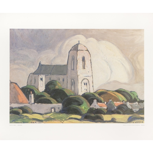 318 - After J.H. Pierneef CHURCH AT VEERE - NETHERLANDS