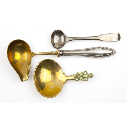 96 - A SET OF BRASS SPOONS