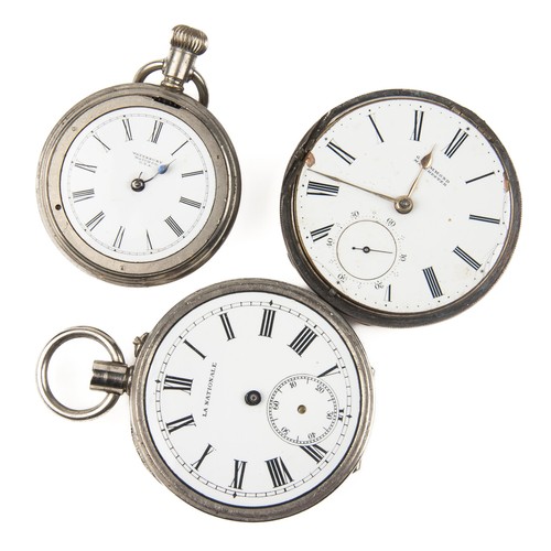 546 - THREE SILVER POCKET WATCHES