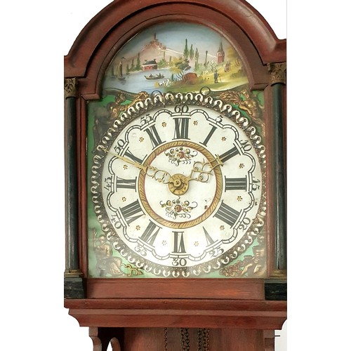 144 - A DUTCH OAK STOEL CLOCK, 19TH CENTURY