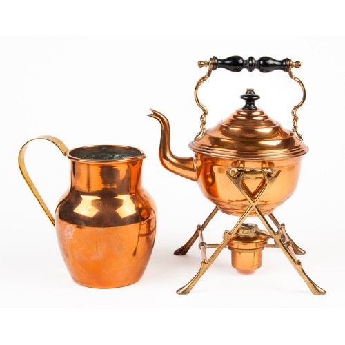 82 - A COPPER KETTLE-ON-STAND