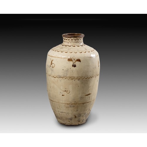 1103 - A CHINESE STONEWARE CIZHOU WINE VESSEL, MING DYNASTY, 1368 - 1644