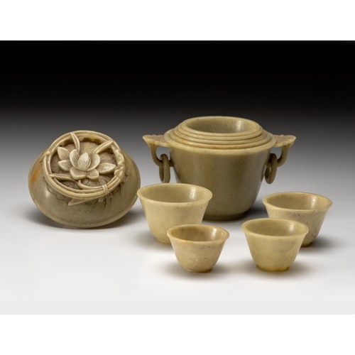 1108 - A SET OF NINE CHINESE SOAPSTONE 