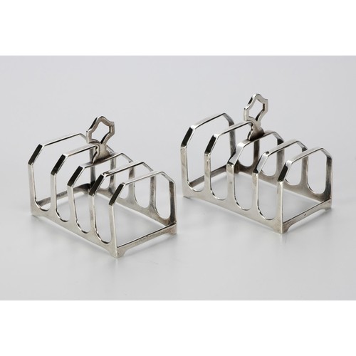 915 - A PAIR OF GEORGE V SILVER TOAST RACKS, ADIE BROTHERS, BIRMINGHAM, 1930/1932