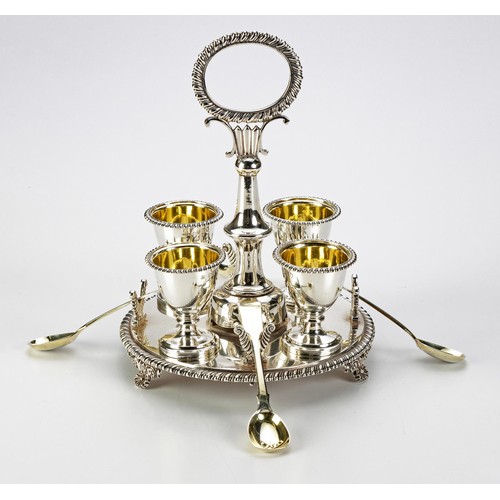 845 - A GEORGE IV SILVER EGG CRUET, ROBERT PEPPIN, LONDON, 1826