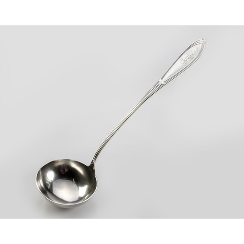 958 - A GERMAN SILVER LADLE, MAKERS MARK INDISTINCT