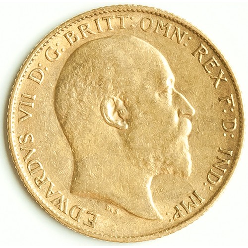 649 - A 1908 KING EDWARD VII GOLD HALF SOVEREIGN