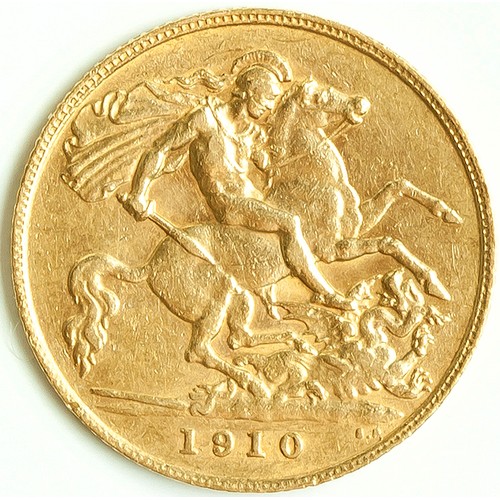 650 - A 1910 KING EDWARD VII GOLD HALF SOVEREIGN