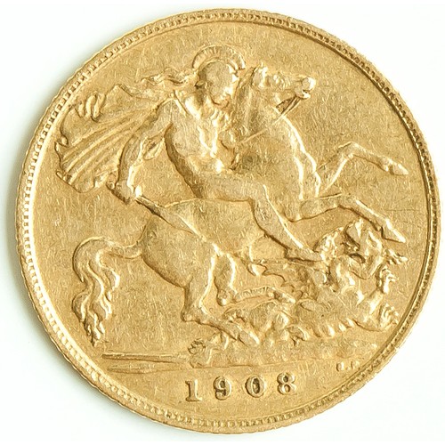 653 - A KING EDWARD VII GOLD HALF SOVEREIGN