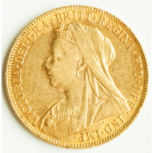 645 - A 1901 QUEEN VICTORIA GOLD HALF SOVEREIGN