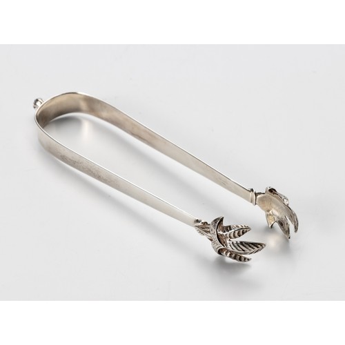 970 - A PAIR OF SOUTH AFRICAN SILVER ICE TONGS, MAKERS MARK 'SM', SOUTH AFRICA, 1975