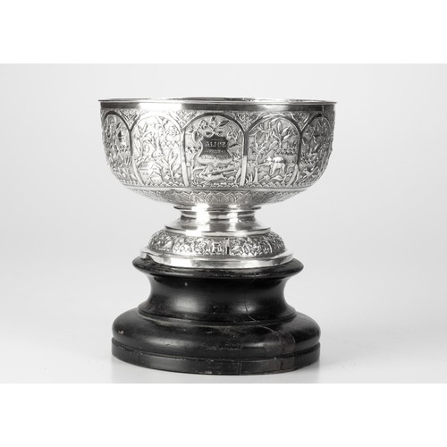 993 - A SILVER ROSE BOWL, ASSAYED AS .900 SILVER