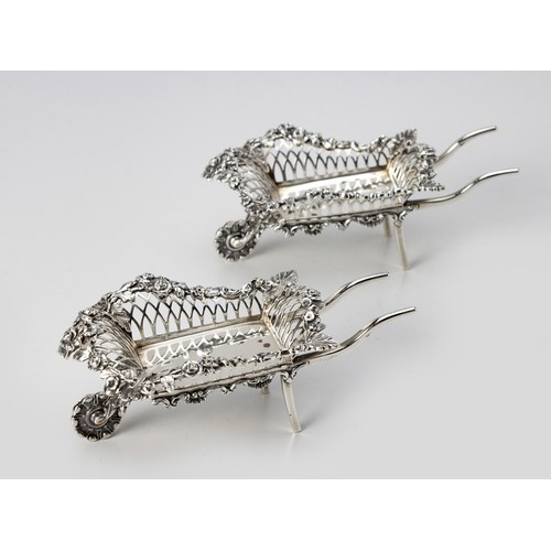 889 - A PAIR OF EDWARD VII SILVER SALTS, GOLDSMITHS AND SILVERSMITHS CO LTD, LONDON, 1906 AND 1908