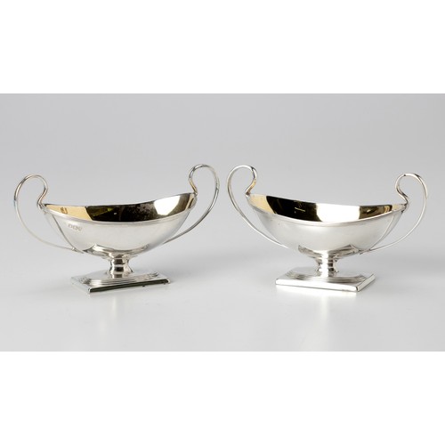 869 - A PAIR OF VICTORIAN SILVER SALTS, FORDHAM AND FAULKNER, SHEFFIELD, 1898