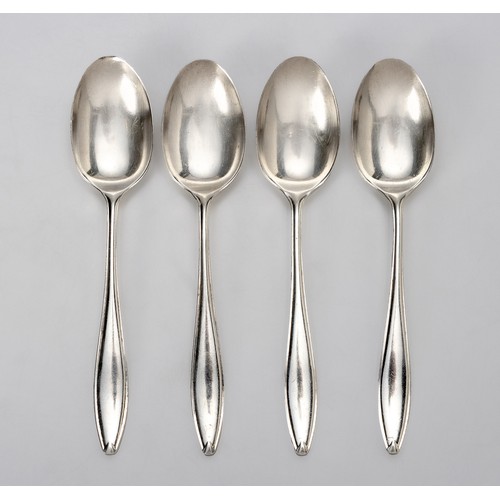 917 - A SET OF FOUR GEORGE V SILVER TEASPOONS, COOPER BROTHERS AND SONS LTD, SHEFFIELD, 1930