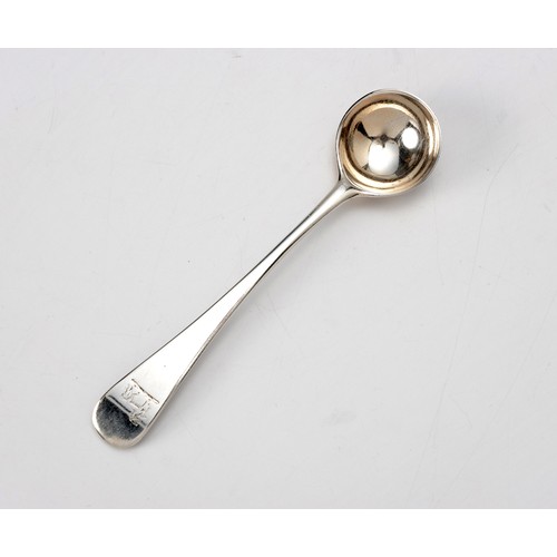 840 - A GEORGE III SILVER OLD ENGLISH PATTERN SALT SPOON, WILLIAM BATEMAN I, LONDON, 1820