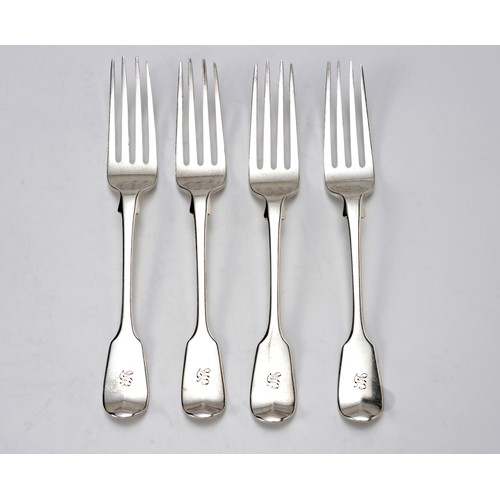 965 - FOUR CAPE SILVER DESSERT FORKS, LAWRENCE TWENTYMAN