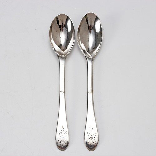 968 - A PAIR OF CAPE SILVER OLD ENGLISH PATTERN ORANGE SPOONS, CAREL DAVID LOTTER