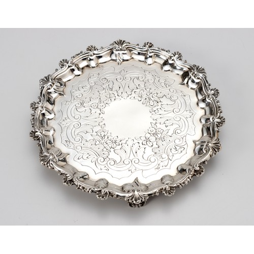 850 - A WILLIAM IV SILVER SALVER, WILLIAM BROWN, LONDON, 1836