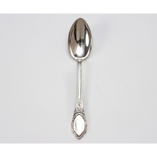 957 - A GERMAN SILVER TEASPOON, M H WILKINS AND SOHNE, BREMEN, 19TH CENTURY