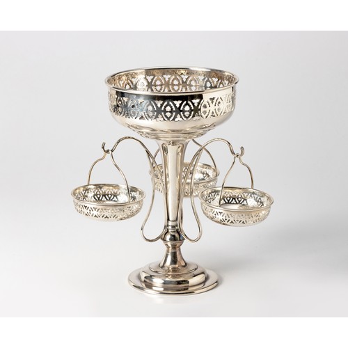 1000 - AN ELECTROPLATE EPERGNE, CHARLES J ALLEN, SHEFFIELD, 20TH CENTURY