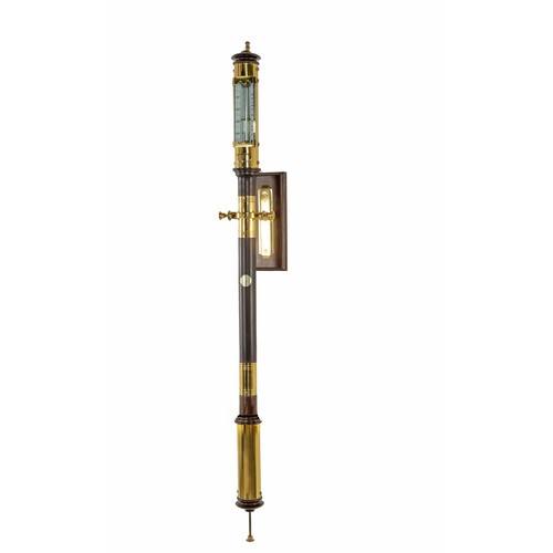 69 - A MARINE MAHOGANY AND BRASS-MOUNTED MERCURY STICK BAROMETER, MODERN