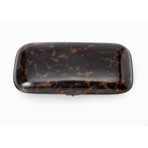 124 - A TORTOISESHELL CIGAR CASE, FRENCH, 19TH CENTURY