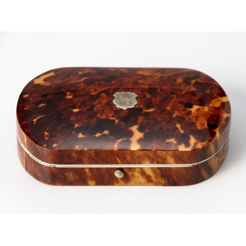 121 - A TORTOISESHELL SEWING BOX