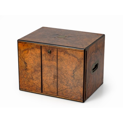 66 - A VICTORIAN BURR WALNUT HUMIDOR