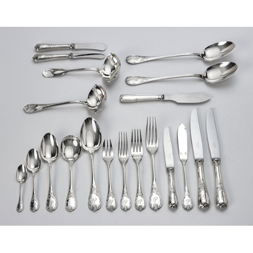 1006 - A SILVER-PLATE MARLY PATTERN CUTLERY SET, CHRISTOFLE