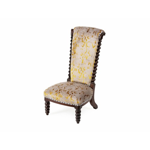 228 - A VICTORIAN MAHOGANY PRIE DIEU CHAIR