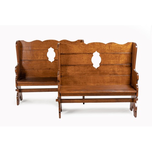 306 - A PAIR OF OAK PEWS