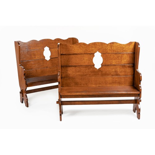 306 - A PAIR OF OAK PEWS