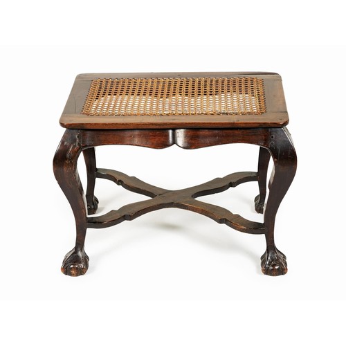 325 - A HARDWOOD STOOL, MID 20TH CENTURY