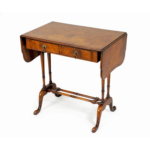 225 - A WALNUT SOFA TABLE, 19TH CENTURY