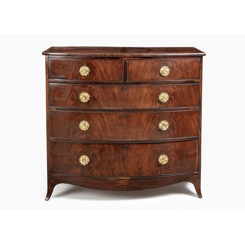 201 - A GEORGE III MAHOGANY CHEST-OF-DRAWERS