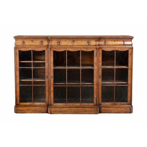 260 - A WALNUT BOOKCASE, 19TH CENTURY